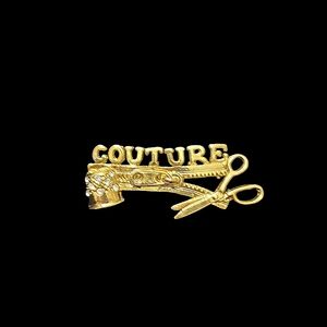 1928 Goldtone Couture Brooch Pin Approximately 1" x 2.5 "